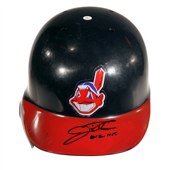 1995-97 Jim Thome Game Used and Signed Cleveland Indians Helmet With "612 HR" Inscription (JT Sports)